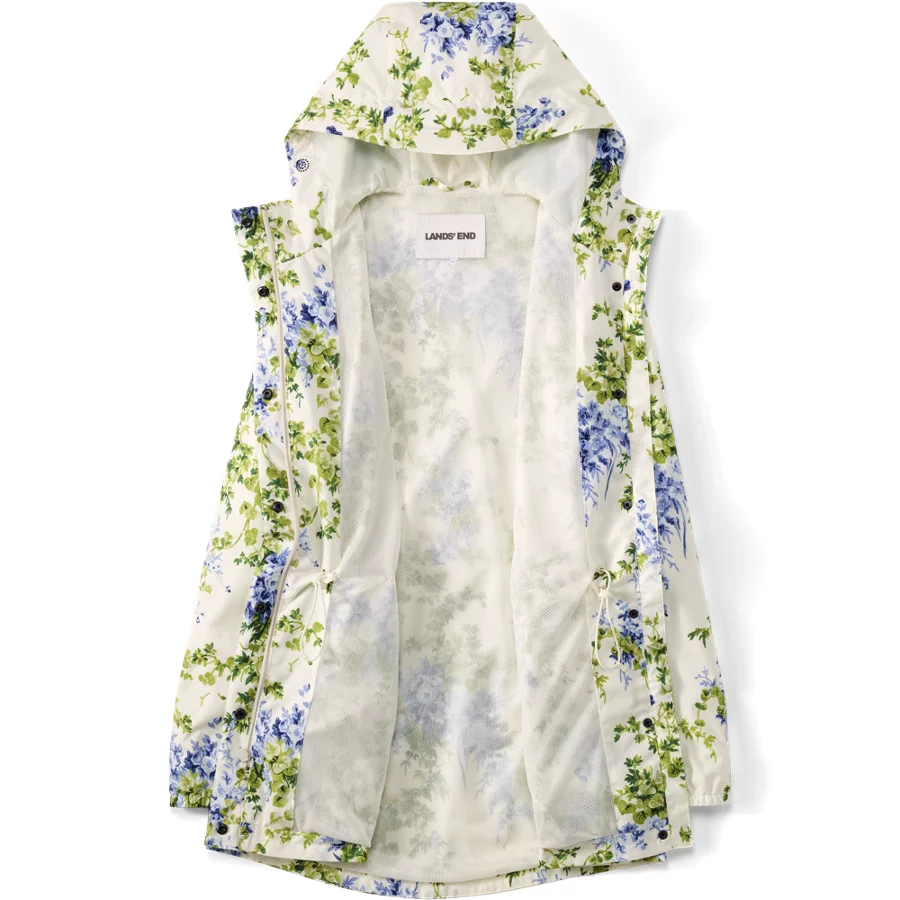 Women's Print Waterproof Hooded Packable Raincoat view 3