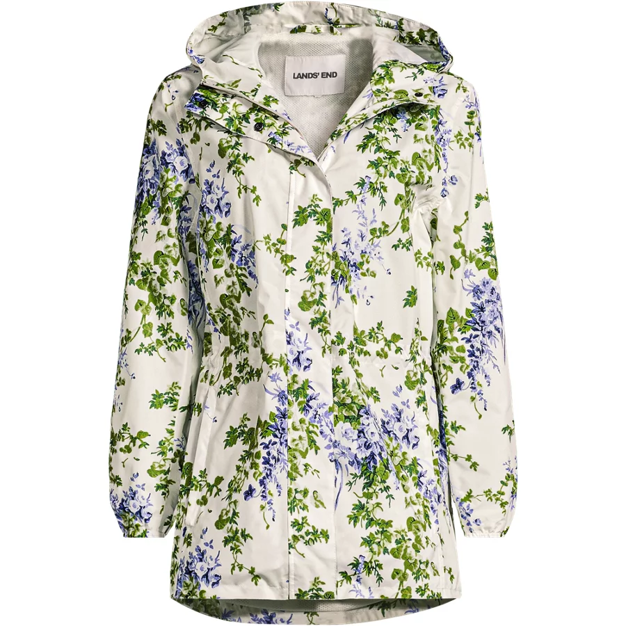 Women's Print Waterproof Hooded Packable Raincoat view 6