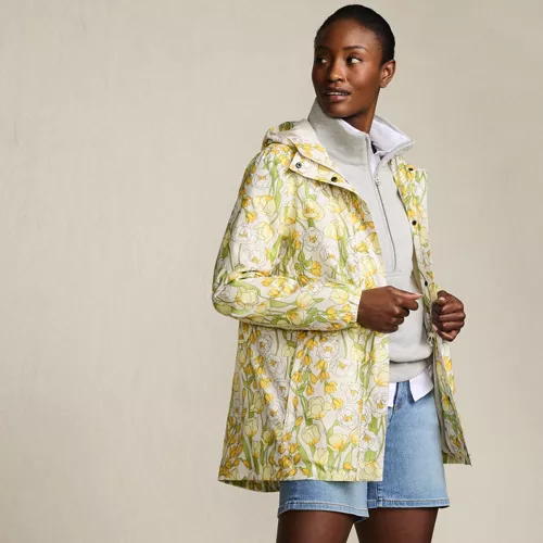 Women's Print Waterproof Hooded Packable Raincoat, alternative image