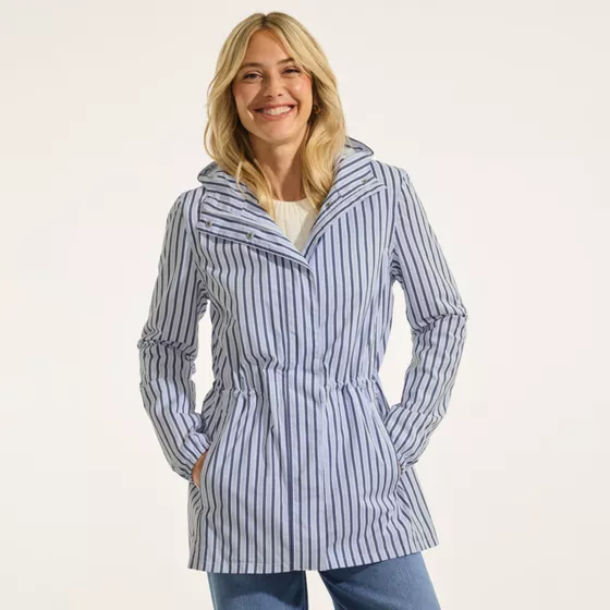 Women's Print Waterproof Hooded Packable Raincoat - primary