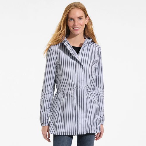  Lands' End Wasserdichte Gemusterte Regenjacke Squall Mit Packfach, Damen, Größe:32-34 Regular, Weiß, Polyester, By Lands' End 