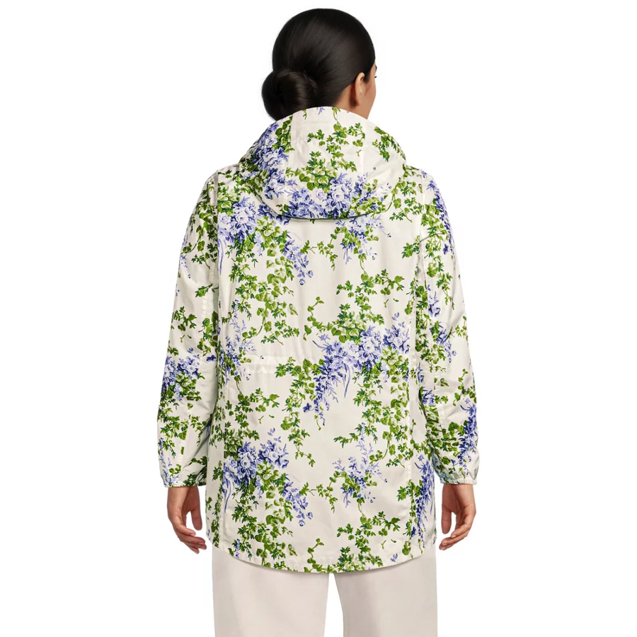 Women's Print Waterproof Hooded Packable Raincoat view 7