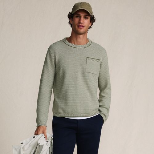 Men's Long Sleeve Lambswool Crewneck Sweater | Lands' End