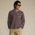 Men's Long Sleeve Textured Cotton Crewneck Sweater, alternative image