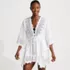 Women's Cotton Eyelet Tie Kimono Cover-Up, Front