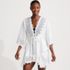 Women's Cotton Eyelet Tie Kimono Cover-Up, Front