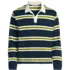 Men's Long Sleeve Cotton Rugby Sweater Polo, Front