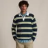 Men's Long Sleeve Cotton Rugby Sweater Polo, Front