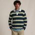 Men's Long Sleeve Cotton Rugby Sweater Polo, Front