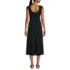 Women's Slub Cap Sleeve Shirred Skirt Midi Dress, Back