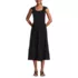 Women's Slub Cap Sleeve Shirred Skirt Midi Dress, Front