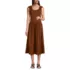 Women's Slub Cap Sleeve Shirred Skirt Midi Dress, Front