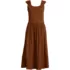 Women's Slub Cap Sleeve Shirred Skirt Midi Dress, Front