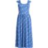 Women's Slub Cap Sleeve Shirred Skirt Midi Dress