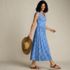 Women's Slub Cap Sleeve Shirred Skirt Midi Dress, alternative image