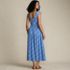 Women's Slub Cap Sleeve Shirred Skirt Midi Dress, Back