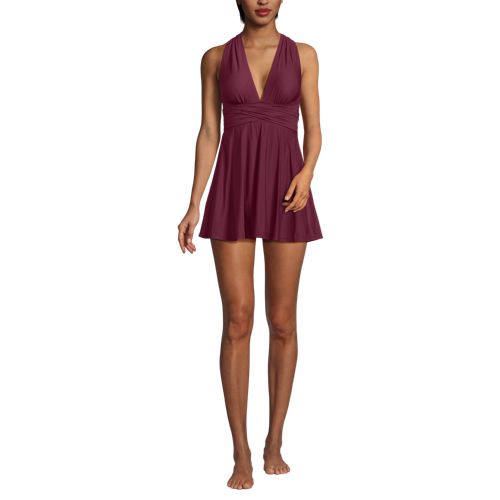 Women's SlenderSuit Multi Way Swim Dress One Piece Swimsuit, Front