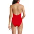 Women's SlenderSuit Halter Ruched Plunge High Leg One Piece Swimsuit, Back