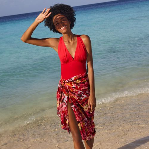 Women's Ruffle Fauxkini One Piece Swimsuit | Lands' End