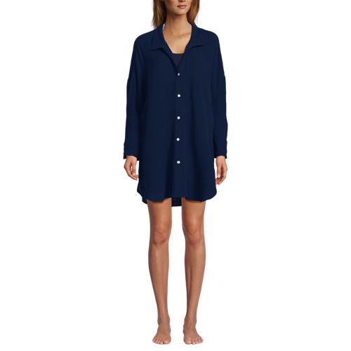 Women's Oversized Gauze Button Front Cover-Up Shirt - image 5