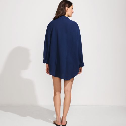 Women's Oversized Gauze Button Front Cover-Up Shirt - image 2
