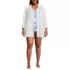 Women's Plus Size Oversized Gauze Button Front Cover-Up Shirt, alternative image
