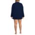 Women's Plus Size Oversized Gauze Button Front Cover-Up Shirt, Back