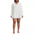 Women's Plus Size Oversized Gauze Button Front Cover-Up Shirt, Front