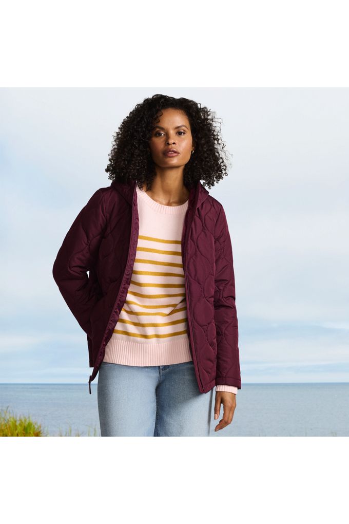 Petite FeatherFree Quilted Insulated Jacket - Lands' End - Red - XL