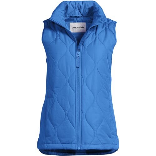 Womens Insulated FeatherFree Onion Quilted Gilet, Women, size: 3X, plus, Blue, Polyester, by Lands' End