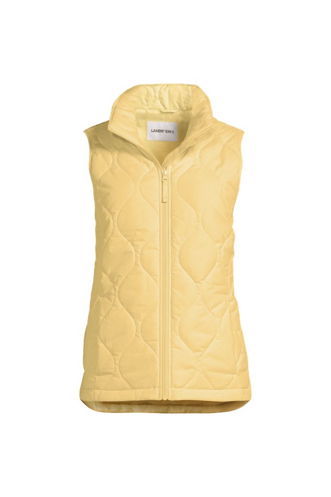 Lands' End Plus Size Featherfree Quilted Insulated Vest In Yellow