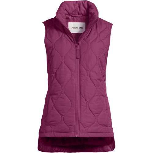 Womens Insulated FeatherFree Onion Quilted Gilet, Women, size: 3X, plus, Red, Polyester, by Lands' End