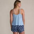 Women's Cooling 3 Piece Pajama Set - Long Sleeve Top Cami and Shorts