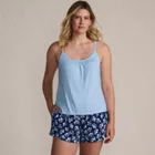 Women's Cooling 3 Piece Pajama Set - Long Sleeve Top Cami and Shorts