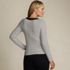 Women's Plus Size Drapey Rib Fitted Long Sleeve Henley T-Shirt, Back