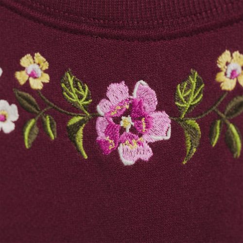Floral Embroidery/Burgundy