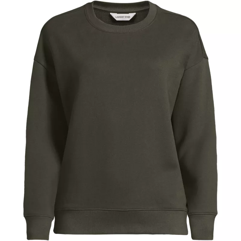 Women's Plus Size Relaxed Serious Sweats Long Sleeve Crewneck Sweatshirt, Front