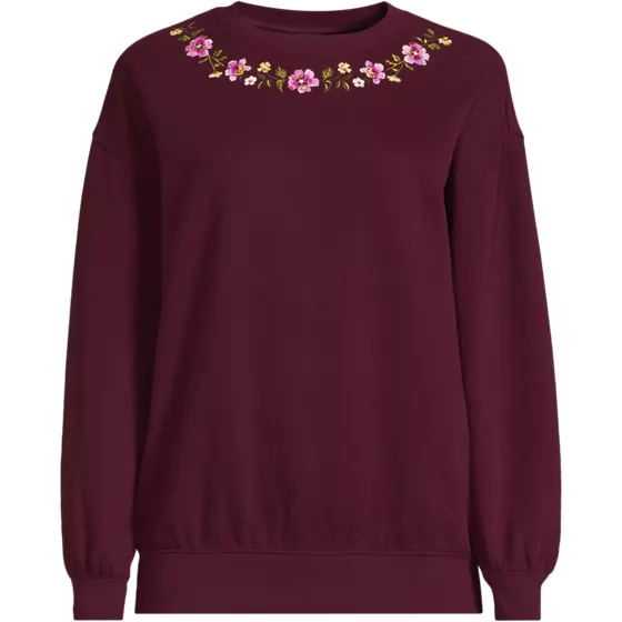 Women's Plus Size Relaxed Serious Sweats Long Sleeve Crewneck Sweatshirt - primary