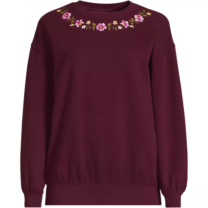 Women's Plus Size Relaxed Serious Sweats Long Sleeve Crewneck Sweatshirt, Front