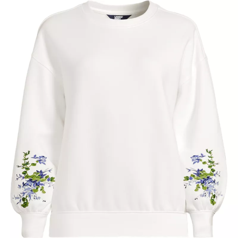 Women's Plus Size Relaxed Serious Sweats Long Sleeve Crewneck Sweatshirt, Front
