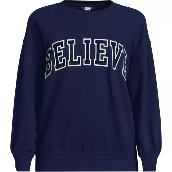 Women's Plus Size Relaxed Serious Sweats Long Sleeve Crewneck Sweatshirt - primary