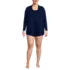 Women's Plus Size Cooling 3 Piece Pajama Set - Long Sleeve Top Cami and Shorts, Front