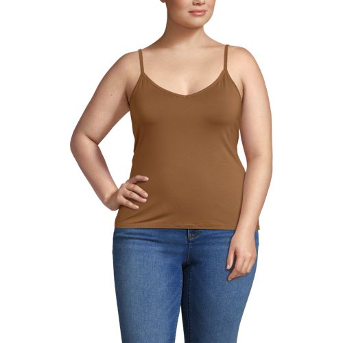  Lands' End Kühlendes Trägertop, Damen, Größe:48-50 Plus, Beige, Elasthan/viskose/viskose-mischung, By Lands' End 