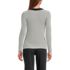 Women's Drapey Rib Fitted Long Sleeve Henley T-Shirt, Back