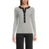 Women's Drapey Rib Fitted Long Sleeve Henley T-Shirt, Front