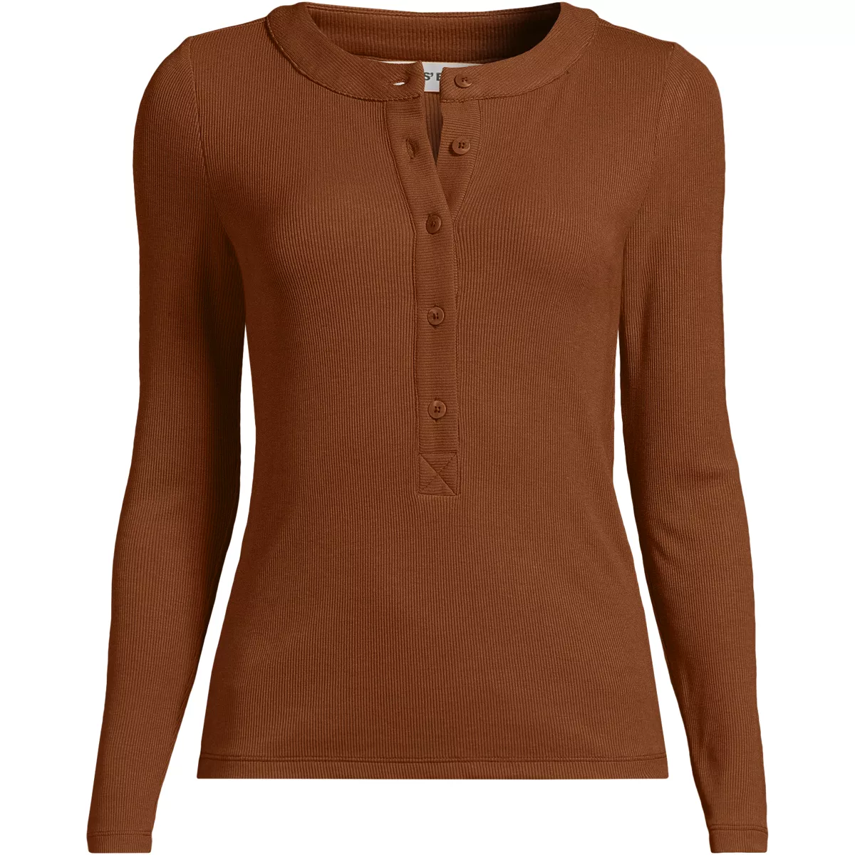 Women's Drapey Rib Fitted Long Sleeve Henley T-Shirt