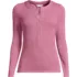 Women's Drapey Rib Fitted Long Sleeve Henley T-Shirt, Front