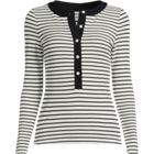 Women's Drapey Rib Fitted Long Sleeve Henley T-Shirt