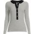 Women's Drapey Rib Fitted Long Sleeve Henley T-Shirt, Front