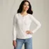 Women's Drapey Rib Fitted Long Sleeve Henley T-Shirt, Front